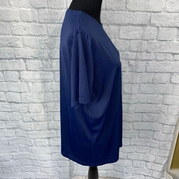 Croft & Barrow Women XL short sleeve Crewneck stretchy top Navy Blue - Picture 4 of 8